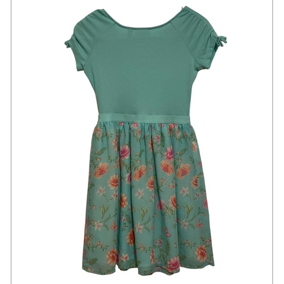 Children’s Place Light Blue Short Sleeve Floral Spring Dress Size 10/12 - Picture 5 of 6